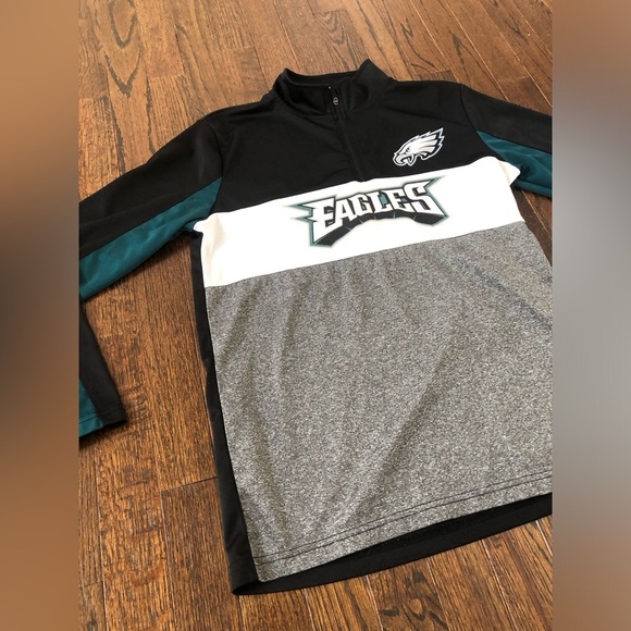 Philadelphia Eagles NFL Team Apparel Boys 18-20 Active 1/4 Zip Pullover - EUC! - Picture 2 of 10